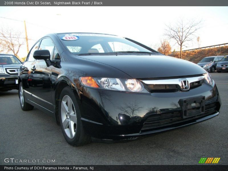 Nighthawk Black Pearl / Black 2008 Honda Civic EX Sedan