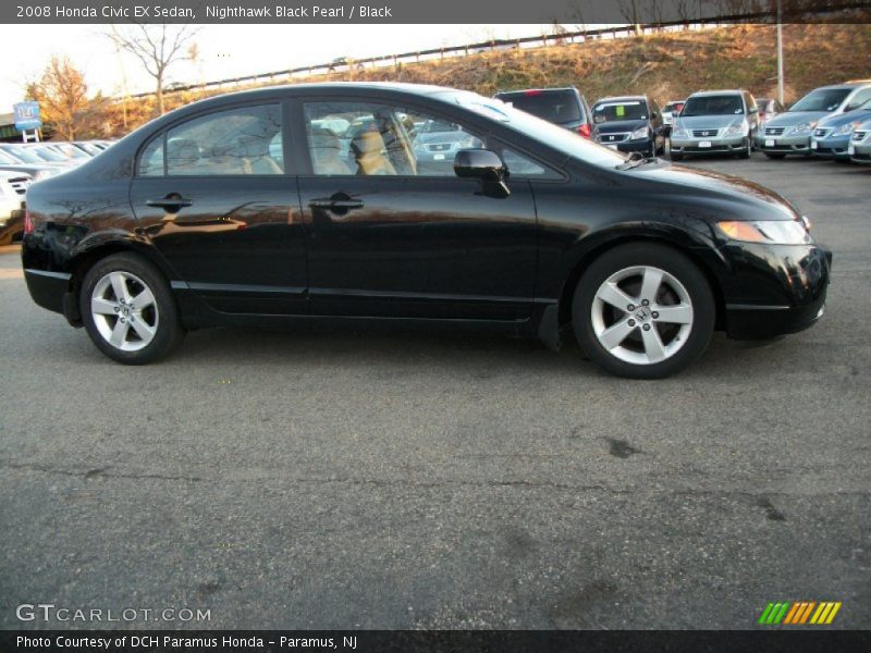 Nighthawk Black Pearl / Black 2008 Honda Civic EX Sedan