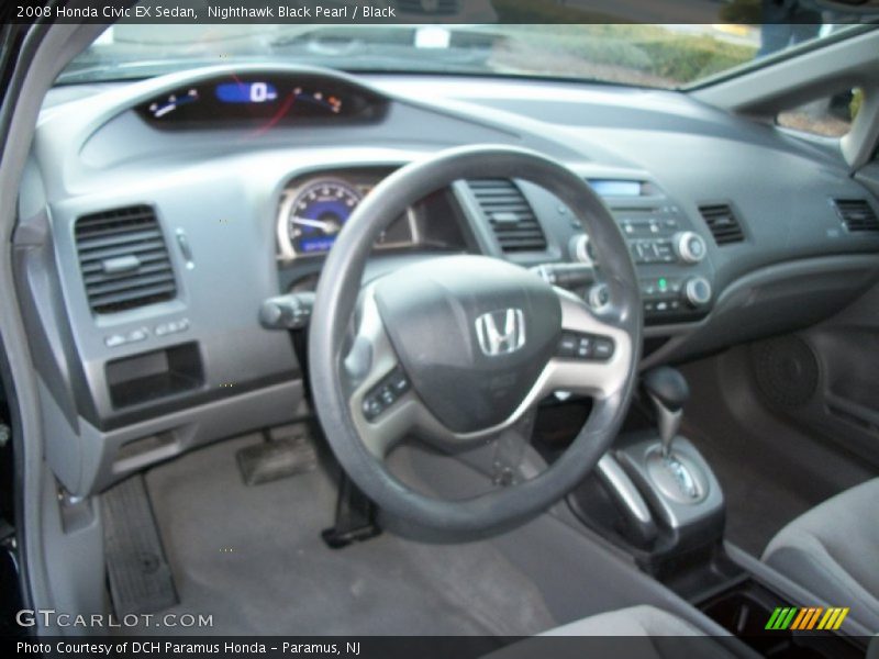 Nighthawk Black Pearl / Black 2008 Honda Civic EX Sedan