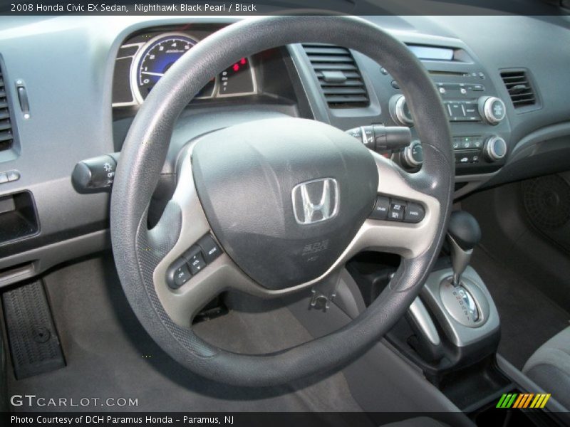 Nighthawk Black Pearl / Black 2008 Honda Civic EX Sedan