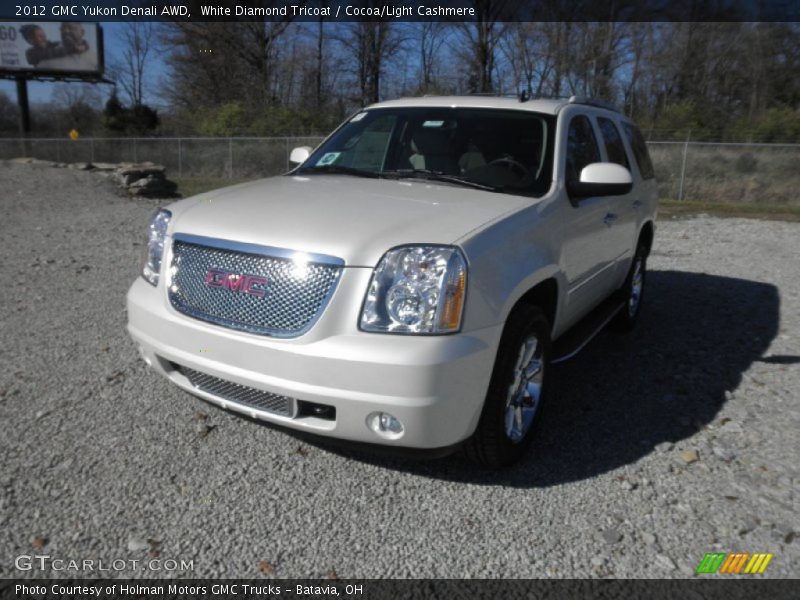 White Diamond Tricoat / Cocoa/Light Cashmere 2012 GMC Yukon Denali AWD