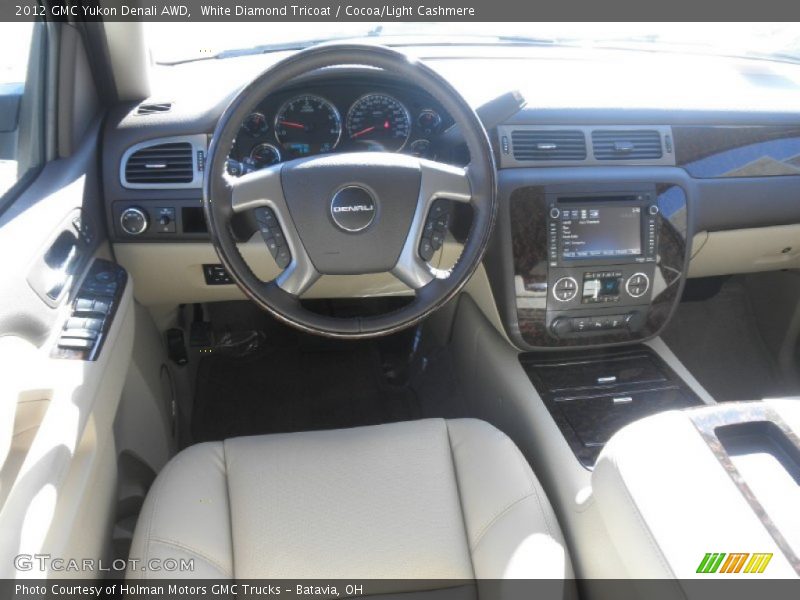 White Diamond Tricoat / Cocoa/Light Cashmere 2012 GMC Yukon Denali AWD