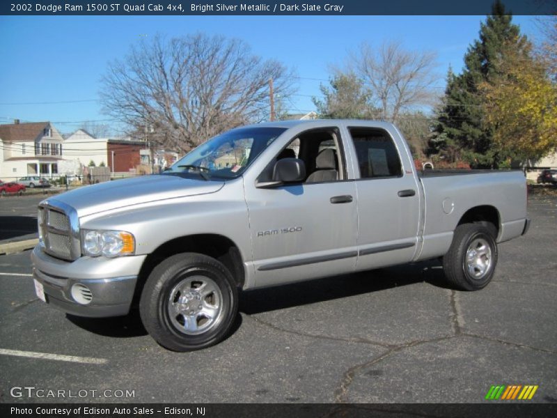 Bright Silver Metallic / Dark Slate Gray 2002 Dodge Ram 1500 ST Quad Cab 4x4