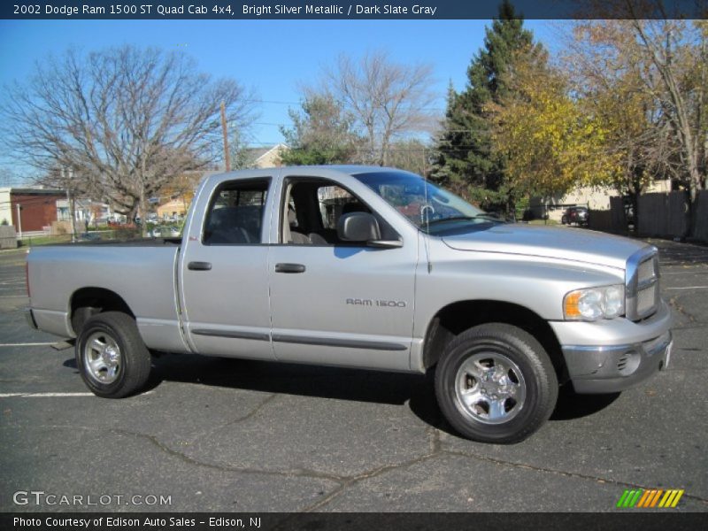 Bright Silver Metallic / Dark Slate Gray 2002 Dodge Ram 1500 ST Quad Cab 4x4