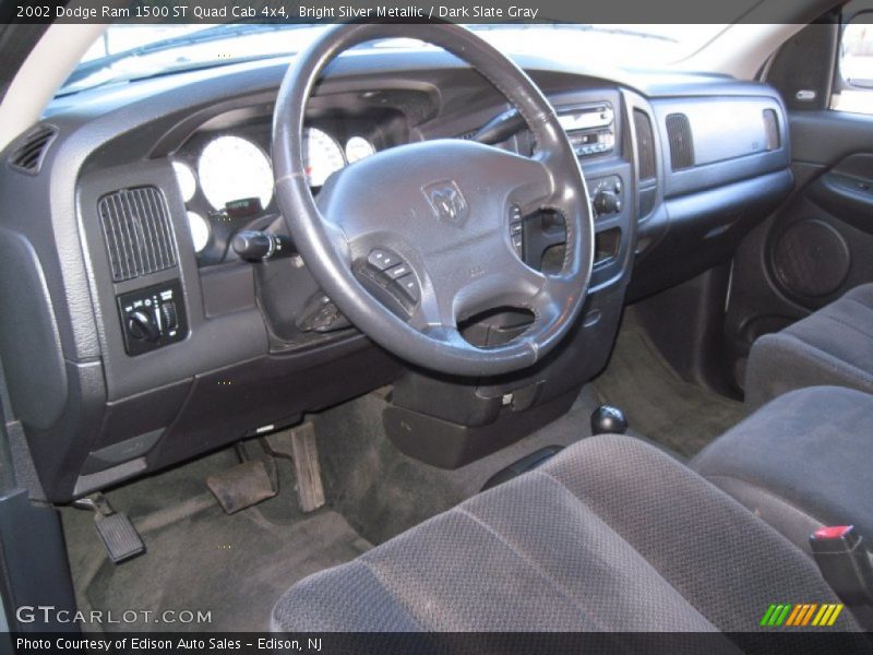 Bright Silver Metallic / Dark Slate Gray 2002 Dodge Ram 1500 ST Quad Cab 4x4