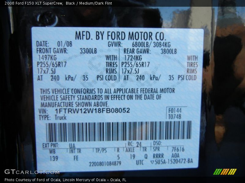 Black / Medium/Dark Flint 2008 Ford F150 XLT SuperCrew