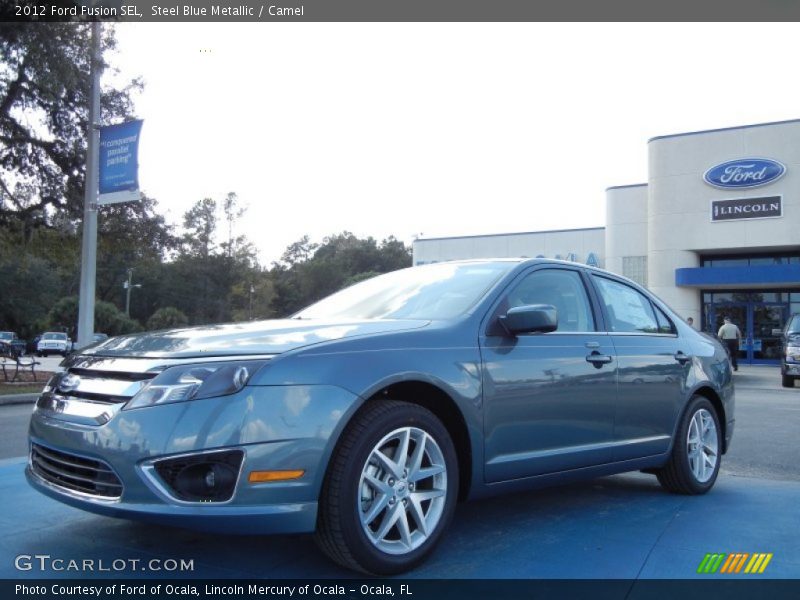 Steel Blue Metallic / Camel 2012 Ford Fusion SEL