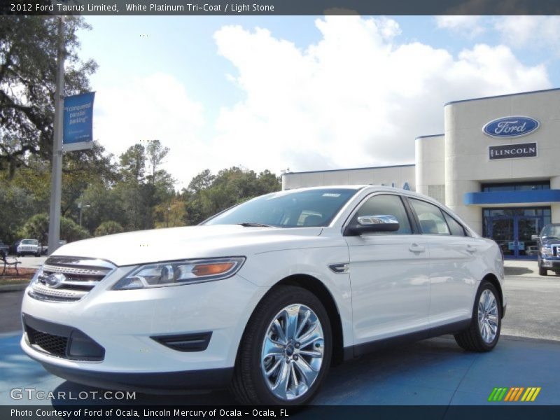 White Platinum Tri-Coat / Light Stone 2012 Ford Taurus Limited