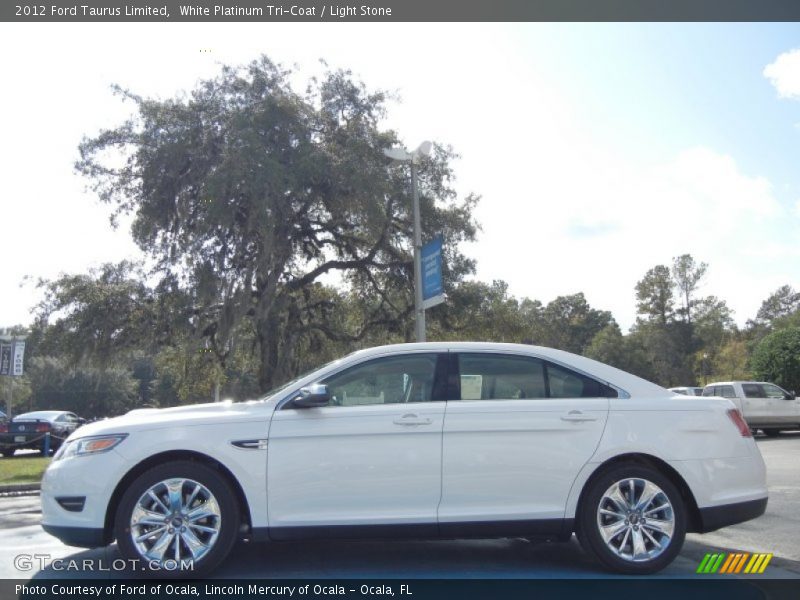 White Platinum Tri-Coat / Light Stone 2012 Ford Taurus Limited