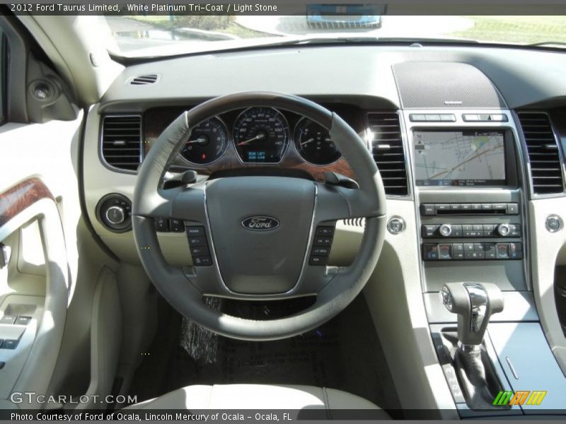 White Platinum Tri-Coat / Light Stone 2012 Ford Taurus Limited
