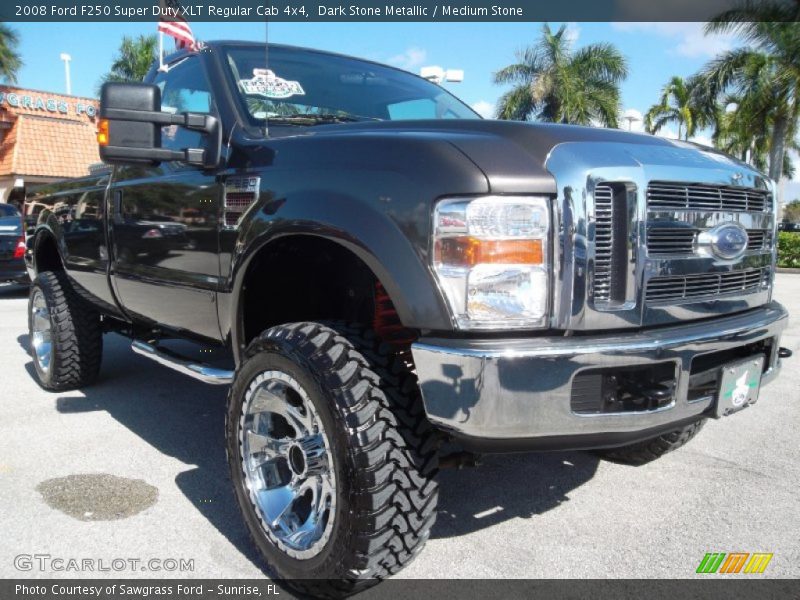 Dark Stone Metallic / Medium Stone 2008 Ford F250 Super Duty XLT Regular Cab 4x4