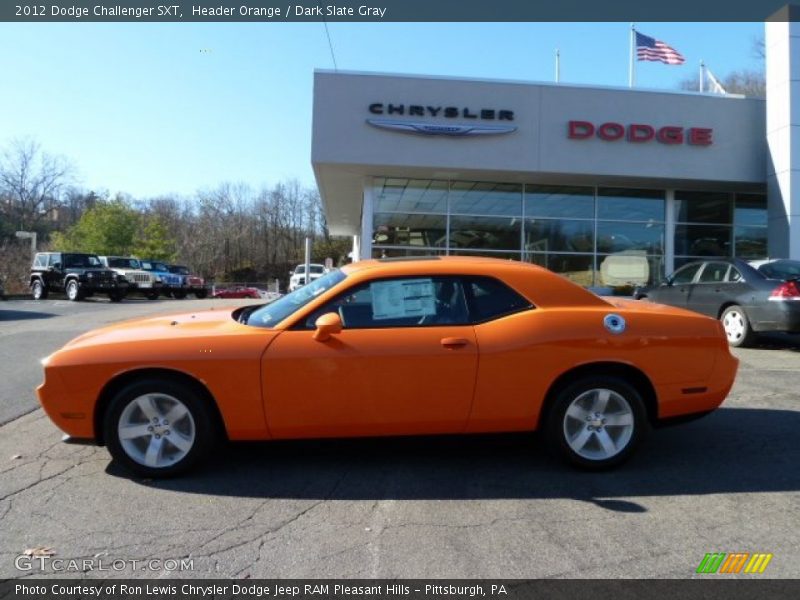 Header Orange / Dark Slate Gray 2012 Dodge Challenger SXT
