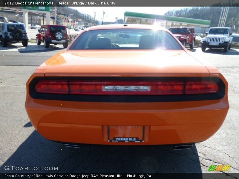 Header Orange / Dark Slate Gray 2012 Dodge Challenger SXT