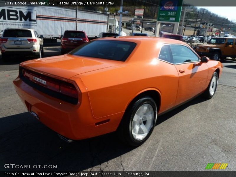 Header Orange / Dark Slate Gray 2012 Dodge Challenger SXT