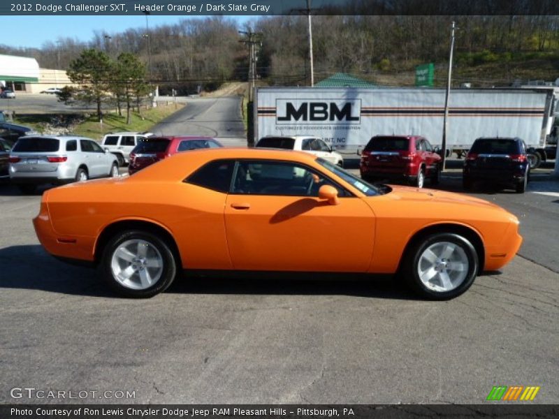 Header Orange / Dark Slate Gray 2012 Dodge Challenger SXT