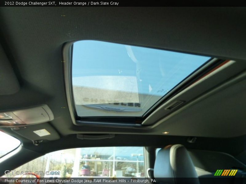 Header Orange / Dark Slate Gray 2012 Dodge Challenger SXT
