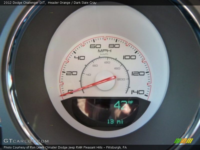 Header Orange / Dark Slate Gray 2012 Dodge Challenger SXT