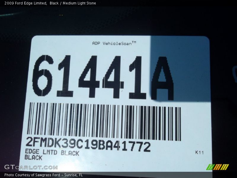 Black / Medium Light Stone 2009 Ford Edge Limited