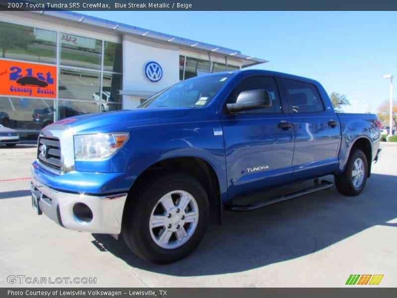 Blue Streak Metallic / Beige 2007 Toyota Tundra SR5 CrewMax