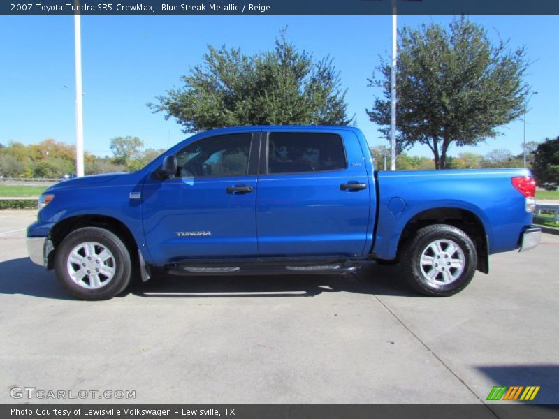 Blue Streak Metallic / Beige 2007 Toyota Tundra SR5 CrewMax