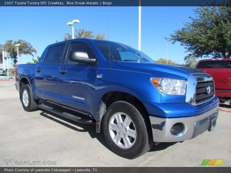 Blue Streak Metallic / Beige 2007 Toyota Tundra SR5 CrewMax