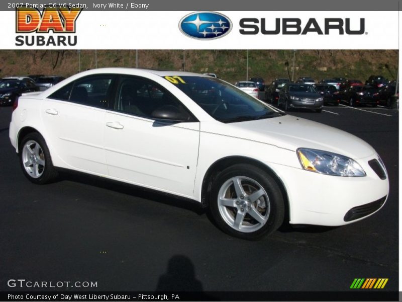 Ivory White / Ebony 2007 Pontiac G6 V6 Sedan
