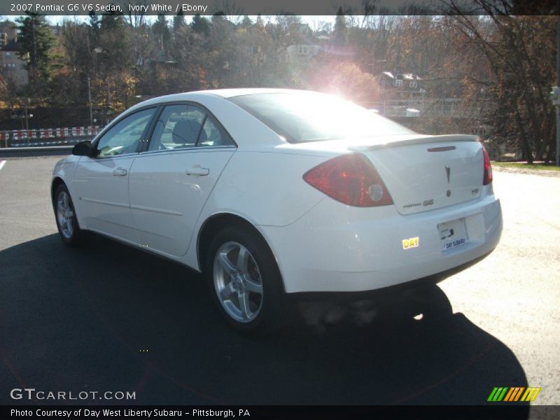 Ivory White / Ebony 2007 Pontiac G6 V6 Sedan