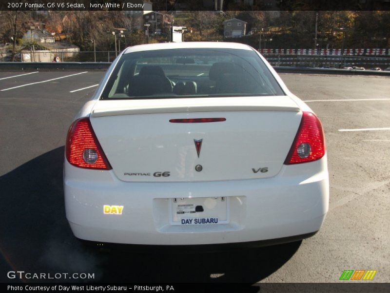 Ivory White / Ebony 2007 Pontiac G6 V6 Sedan