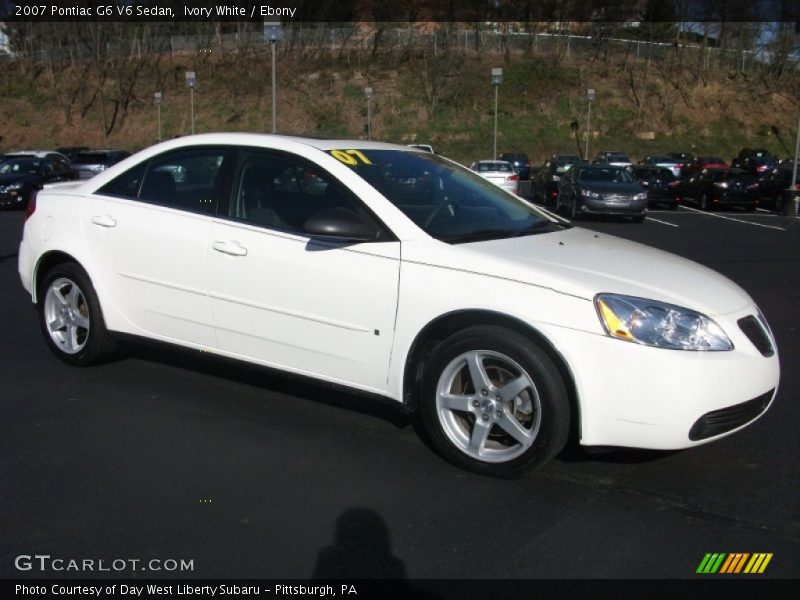 Ivory White / Ebony 2007 Pontiac G6 V6 Sedan