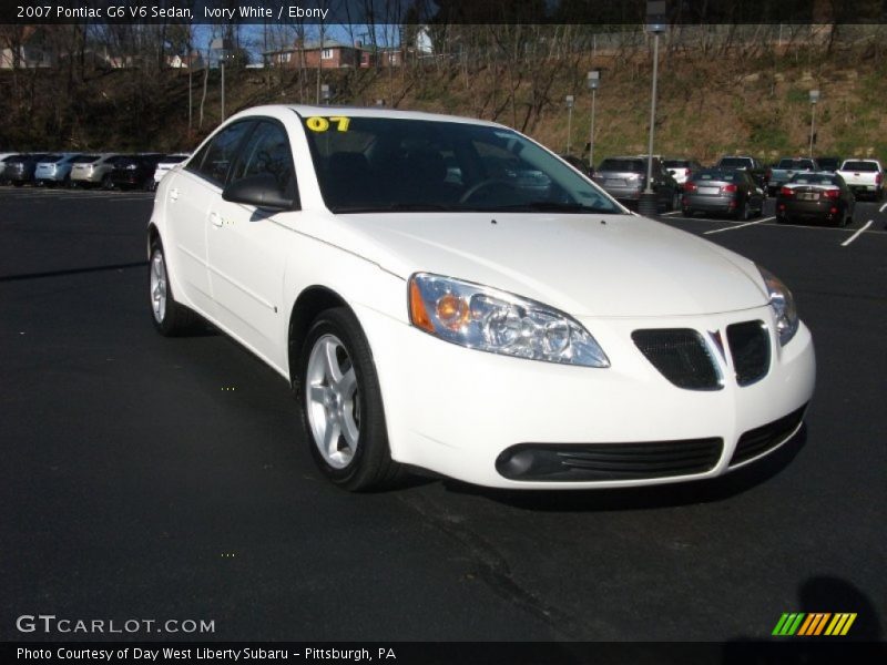 Ivory White / Ebony 2007 Pontiac G6 V6 Sedan