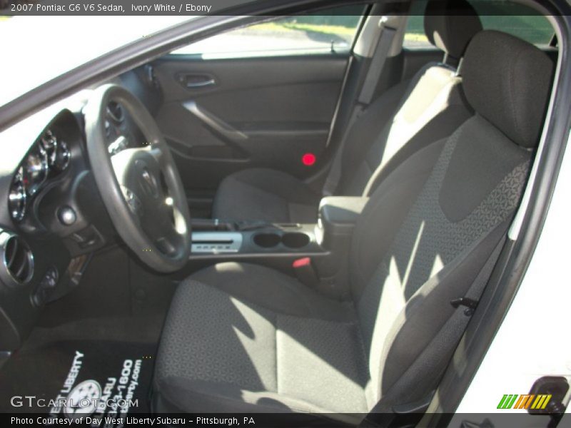 Ivory White / Ebony 2007 Pontiac G6 V6 Sedan