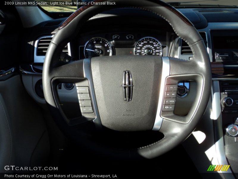 Light Ice Blue Metallic / Charcoal Black 2009 Lincoln MKS Sedan