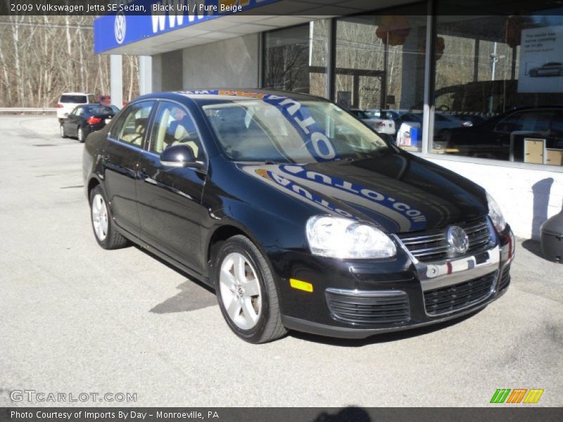 Black Uni / Pure Beige 2009 Volkswagen Jetta SE Sedan