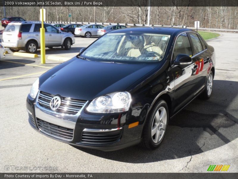 Black Uni / Pure Beige 2009 Volkswagen Jetta SE Sedan