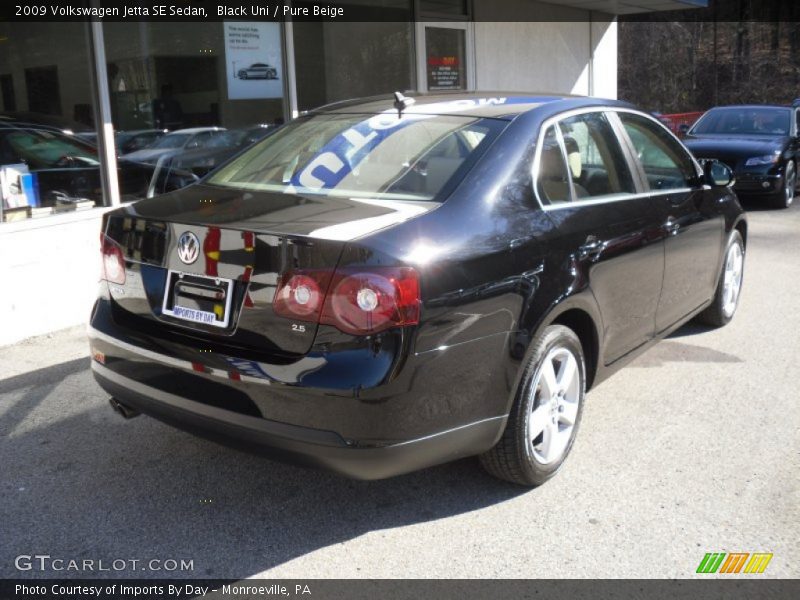 Black Uni / Pure Beige 2009 Volkswagen Jetta SE Sedan