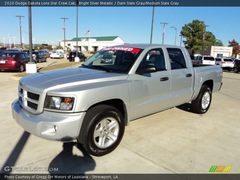 Bright Silver Metallic / Dark Slate Gray/Medium Slate Gray 2010 Dodge Dakota Lone Star Crew Cab