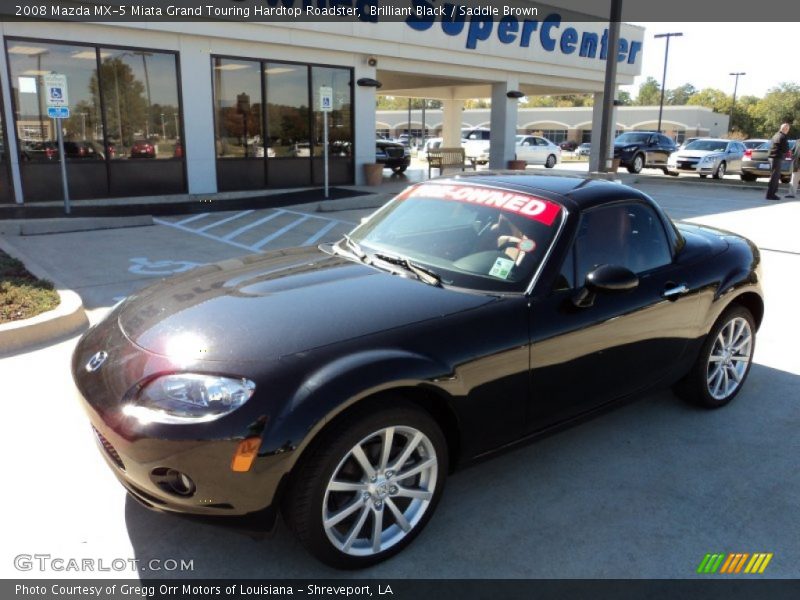 Brilliant Black / Saddle Brown 2008 Mazda MX-5 Miata Grand Touring Hardtop Roadster