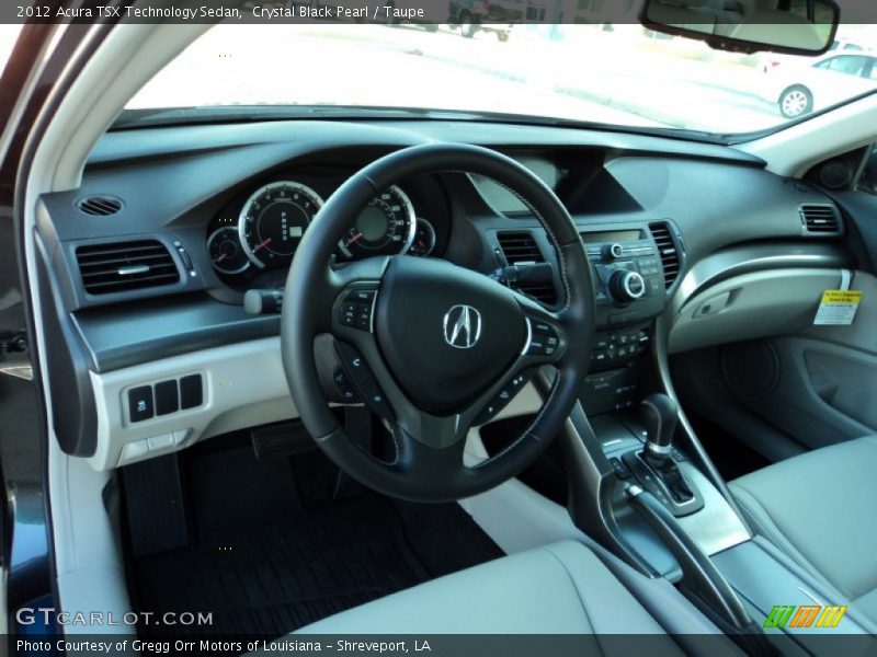 Crystal Black Pearl / Taupe 2012 Acura TSX Technology Sedan