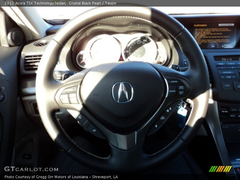 Crystal Black Pearl / Taupe 2012 Acura TSX Technology Sedan