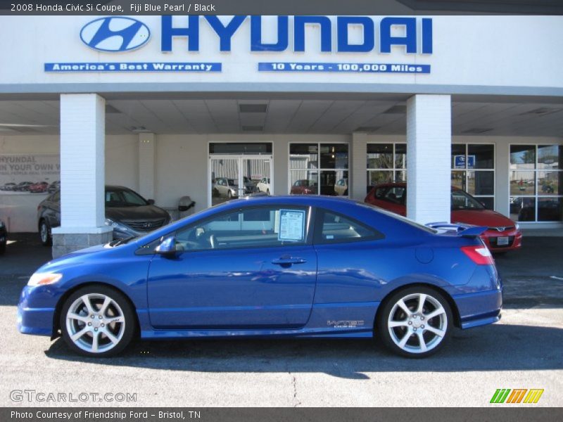 Fiji Blue Pearl / Black 2008 Honda Civic Si Coupe