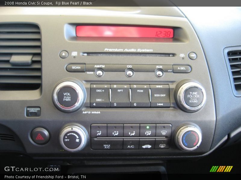 Fiji Blue Pearl / Black 2008 Honda Civic Si Coupe
