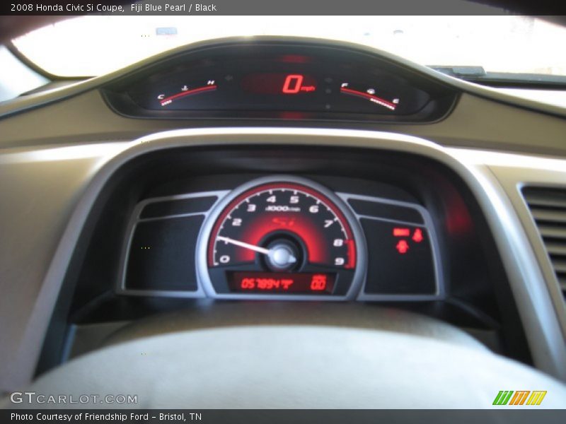 Fiji Blue Pearl / Black 2008 Honda Civic Si Coupe
