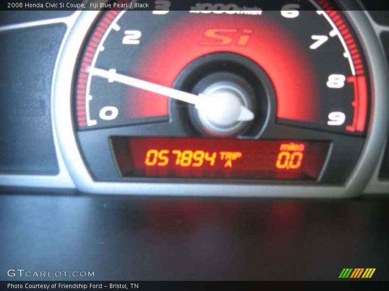 Fiji Blue Pearl / Black 2008 Honda Civic Si Coupe