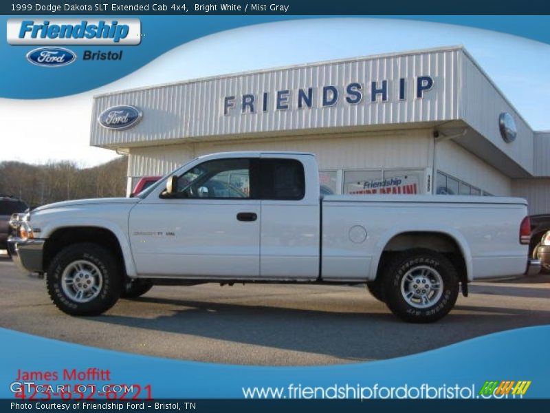 Bright White / Mist Gray 1999 Dodge Dakota SLT Extended Cab 4x4