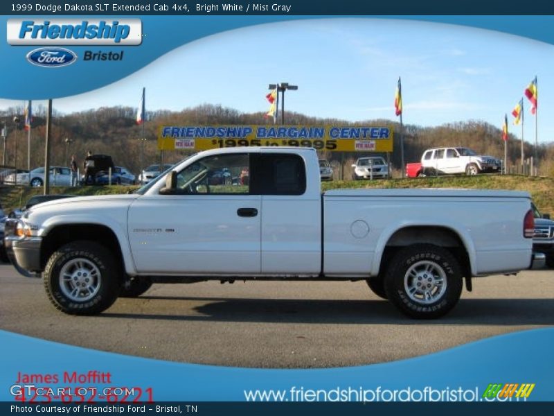 Bright White / Mist Gray 1999 Dodge Dakota SLT Extended Cab 4x4
