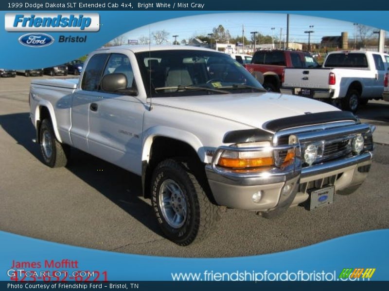 Bright White / Mist Gray 1999 Dodge Dakota SLT Extended Cab 4x4