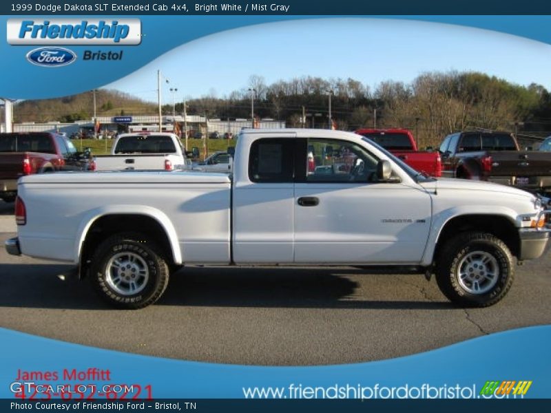 Bright White / Mist Gray 1999 Dodge Dakota SLT Extended Cab 4x4