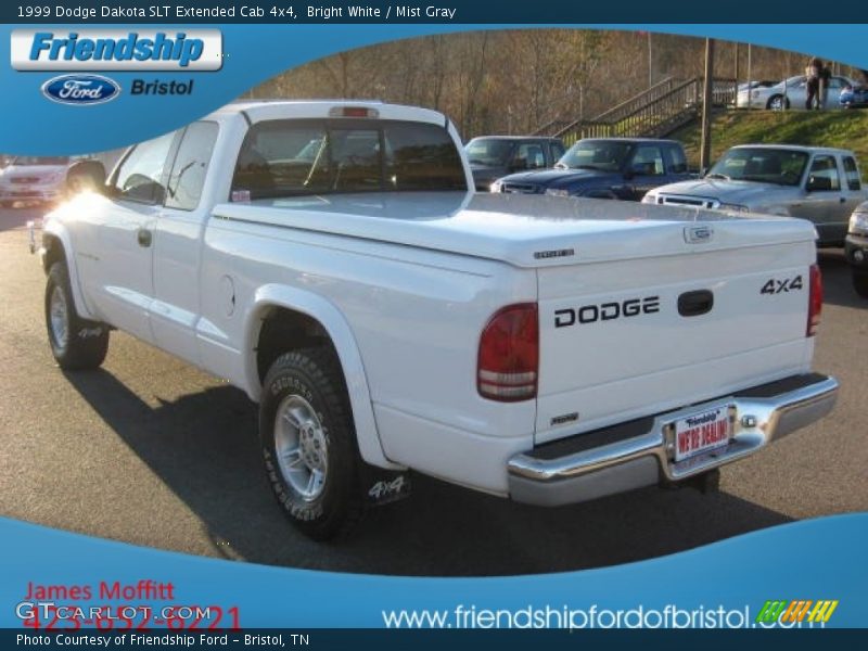 Bright White / Mist Gray 1999 Dodge Dakota SLT Extended Cab 4x4