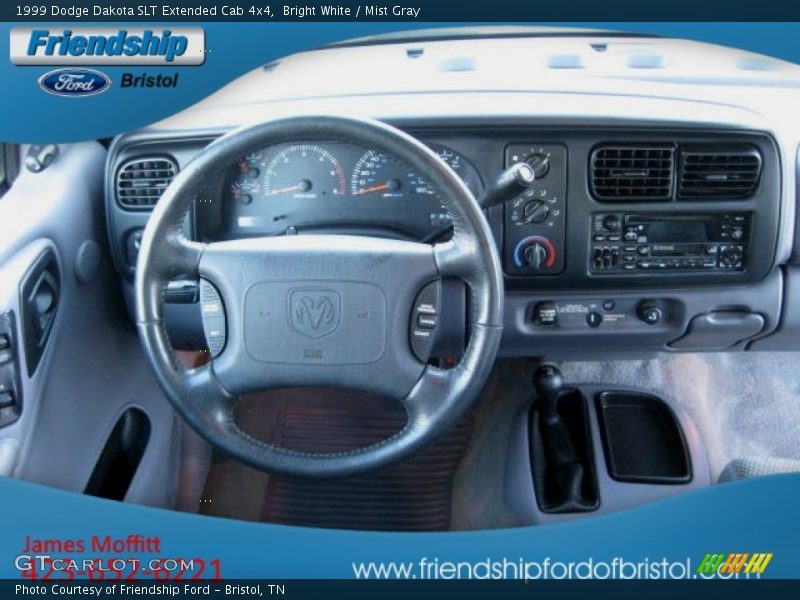 Bright White / Mist Gray 1999 Dodge Dakota SLT Extended Cab 4x4
