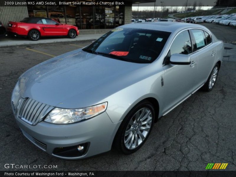 Brilliant Silver Metallic / Charcoal Black 2009 Lincoln MKS AWD Sedan